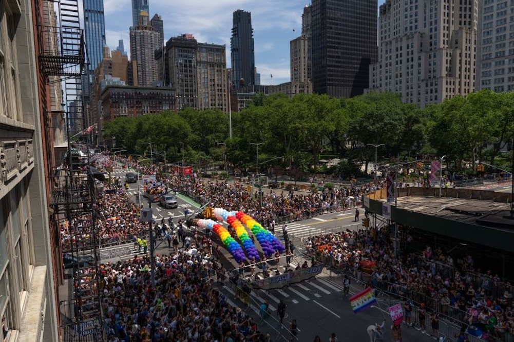 Pride End Queer News Crowds gather to watch as people participate in the 2025 NYC Pride March on June 29, 2025, in New York City. Adam Gray/Getty Images